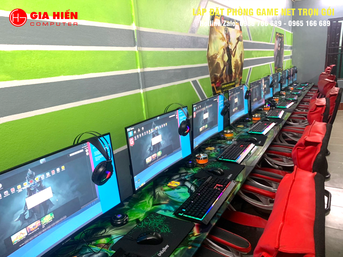 Phòng game được thiết kế theo mô hình Cyber game mini.