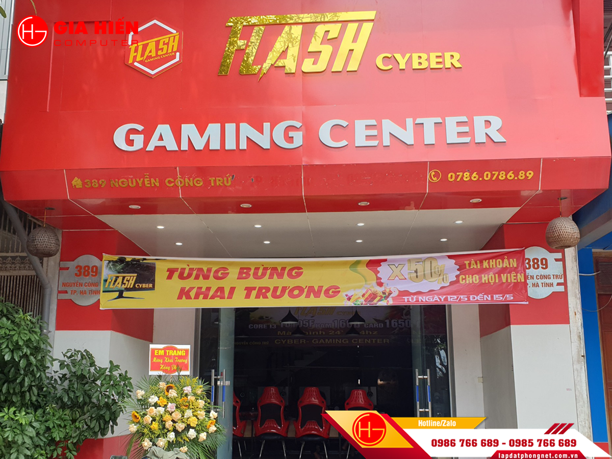 Flash Gaming Center vừa được đội ngũ Gia Hiến hoàn thiện tại TP Hà Tĩnh.
