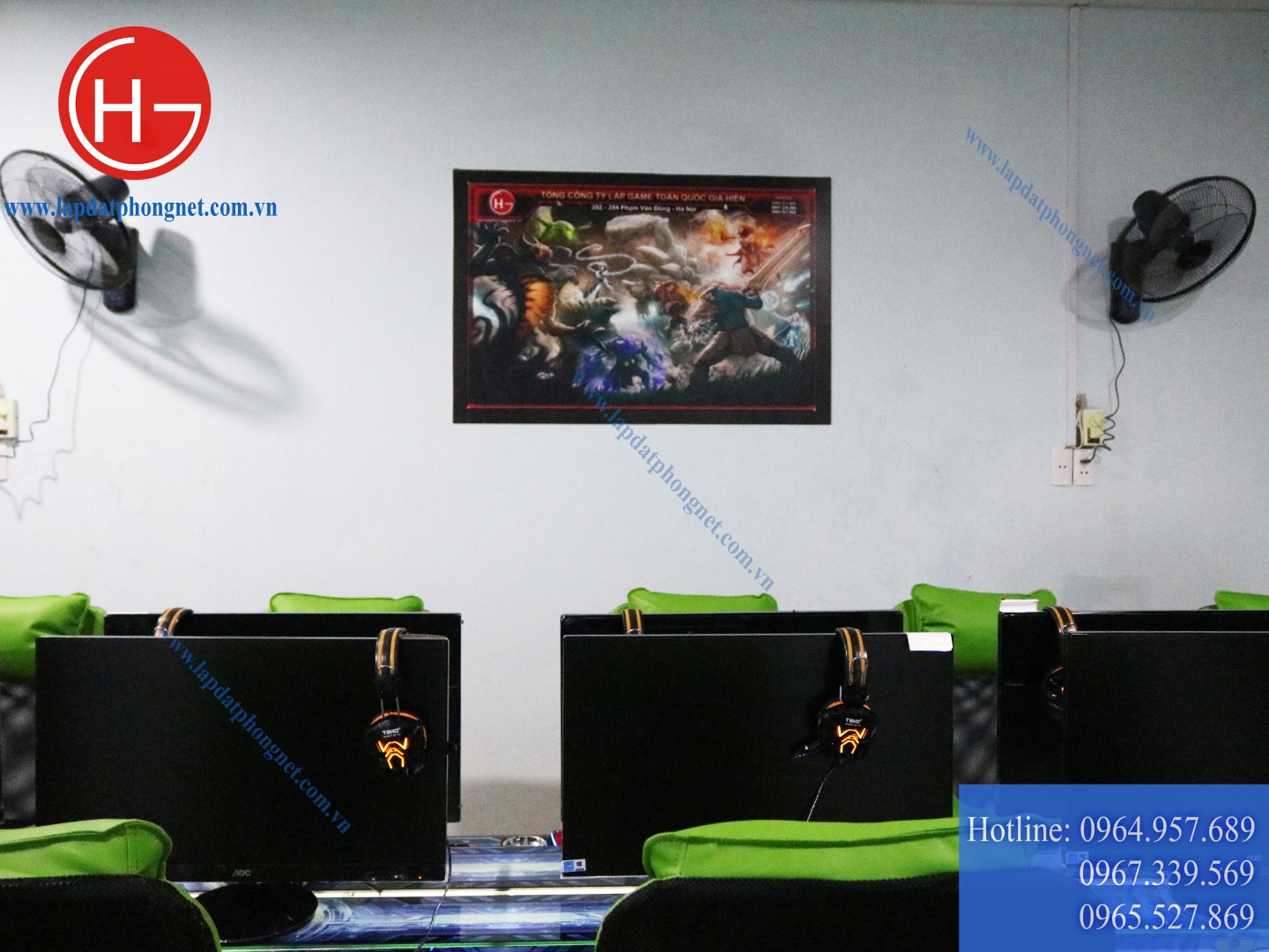 Lắp đặt phòng game net cho anh Nguyện tại Hiệp Hòa, Bắc Giang