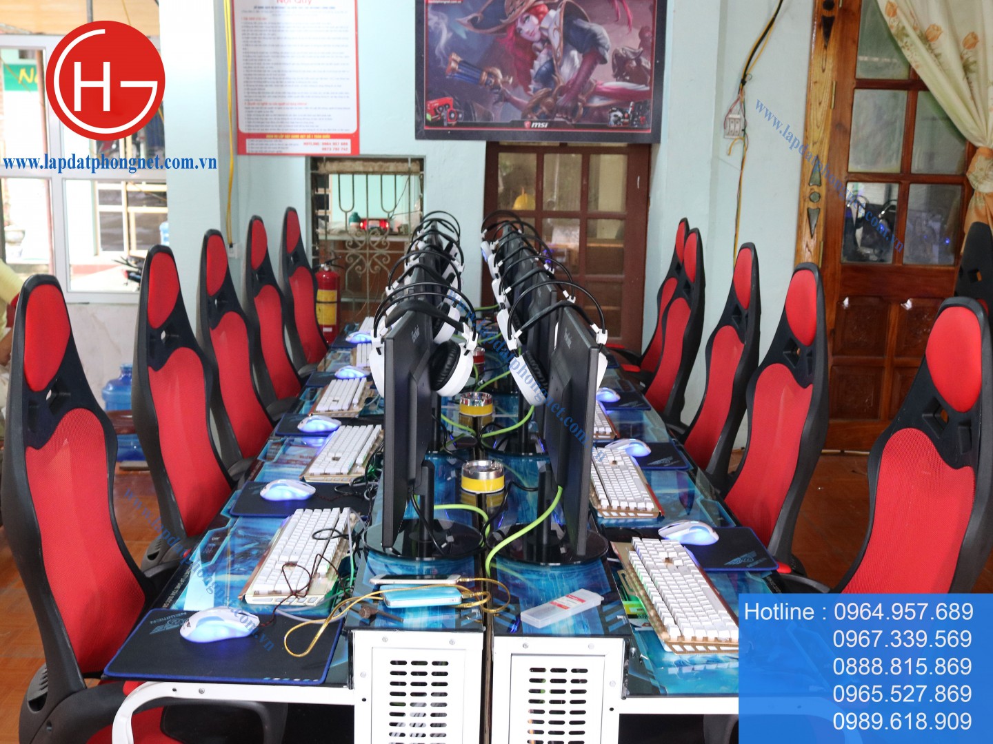 Lắp đặt phòng net trọn gói cho anh Tuấn tại Phú Bình, Thái Nguyên